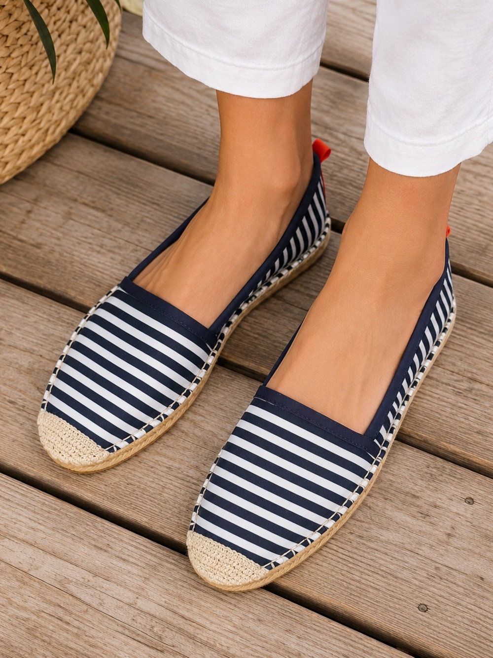 Sea Star Mariner Beachcomber Espadrille Water Shoes Navy White Stripe Size 10